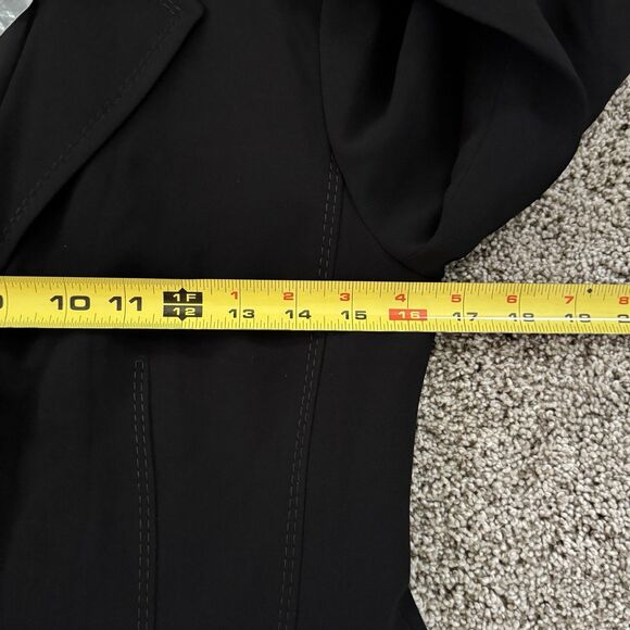 ANN TAYLOR 3 Button Blazer Jacket Black Lined Unique Stitch Women’s Size 2 - Picture 6 of 12